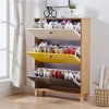 Modern design wood 3 drawers mdf shoe storage cabinet rack for home