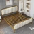 Import Modern Home Furniture Leather Cushion Golden Frame Bedroom Iron Bed from China