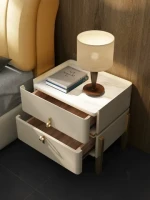 Modern Scandinavian Mute Open White Nightstand Storage Drawer Nightstand Luxury Small Bedside Storage Cabinet