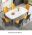 Import Modern Simple Small Apartment Household Economical 4-6 People Table Chair Combination Nordic Imitation Marble Dining Table from China