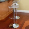 Modern Swivel Chrome silver Adjustable clear lucite acrylic bar stool