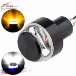 motorcycle lighting system  White Yellow Turn Signal LED Light Indicator Blinker Handle Bar End Handlebar light