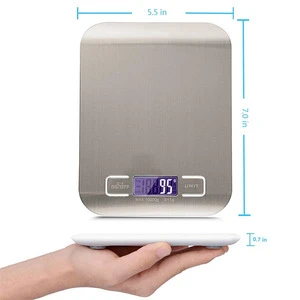 Multifunction digital weighing kitchen food scale Max-range 22lb/10kg and Display Accuracy 0.002lb/1g,LCD Large Display,Silver