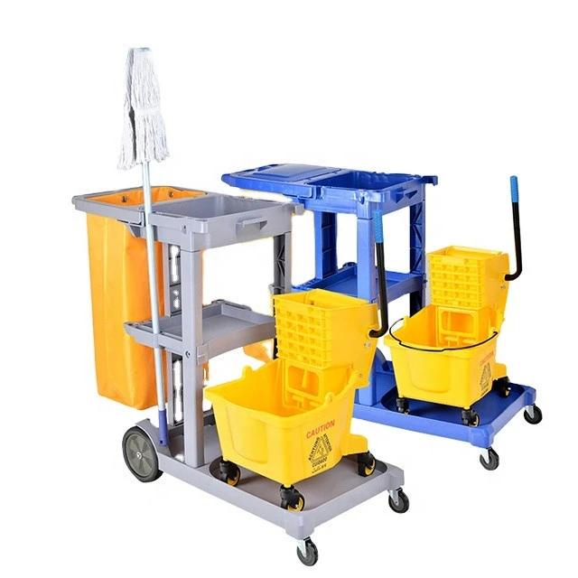 Multifunction room service hotel housekeeping cleaning cart trolley