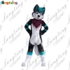 N349 Furry Fox Dog Husky Long  Cartoon Fursuit Adult Cosplay Mascot Costume