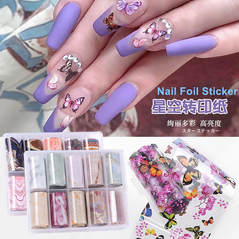 Nail Care Gold Foil Transfer Printing Plastic Sticker,Nail Care Salon Beauty Water Decal Printer,Manicure Tools