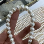 Natural cultured pearl Top quality wholesale white color 10-11mm perfect round no spots freshwater pearls long strings