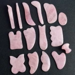 Natural rose quartz Jade Scraping Board Facial Massager Pressure Therapy Scraper Health Care Beauty Massage Tool For Face body
