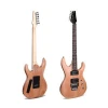 Neck through solid body electric guitar musical instrument with dj bass speakers
