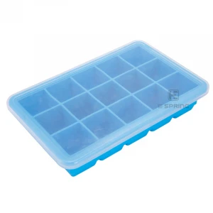 New 15 Cavity Large Freezer Tray Eco-Friendly Silicone Ice Cream Bar Mold with Silicone Lids