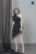 Import new 2019 fashion elegant cut out sleeveless dress for women black from China
