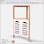 Import new arrival modern bamboo wooden bedroom bathroom furniture white storage corner china triangle cabinet for sale from China