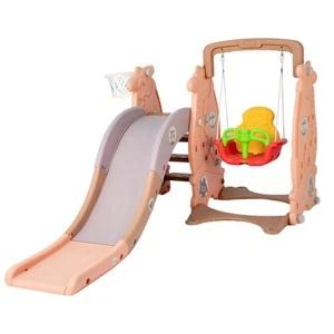 New design plastic  indoor slide kids with swing