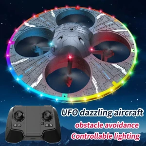 New Design UFO Drone LED Light Obstacle Avoidance Quadcopter Aerial Photography RC Mini Dron Fpv Toys Indoor hover