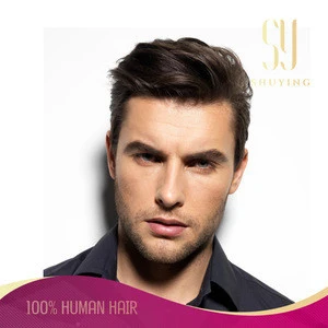 New High Quality Style Remy Indian Human Hair man Toupee For Black Men