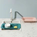 New Home Kitchen Essentials Extendable wash Vegetables and Fruits Drain Dry Dishes Over the Sink Colander Strainer Basket