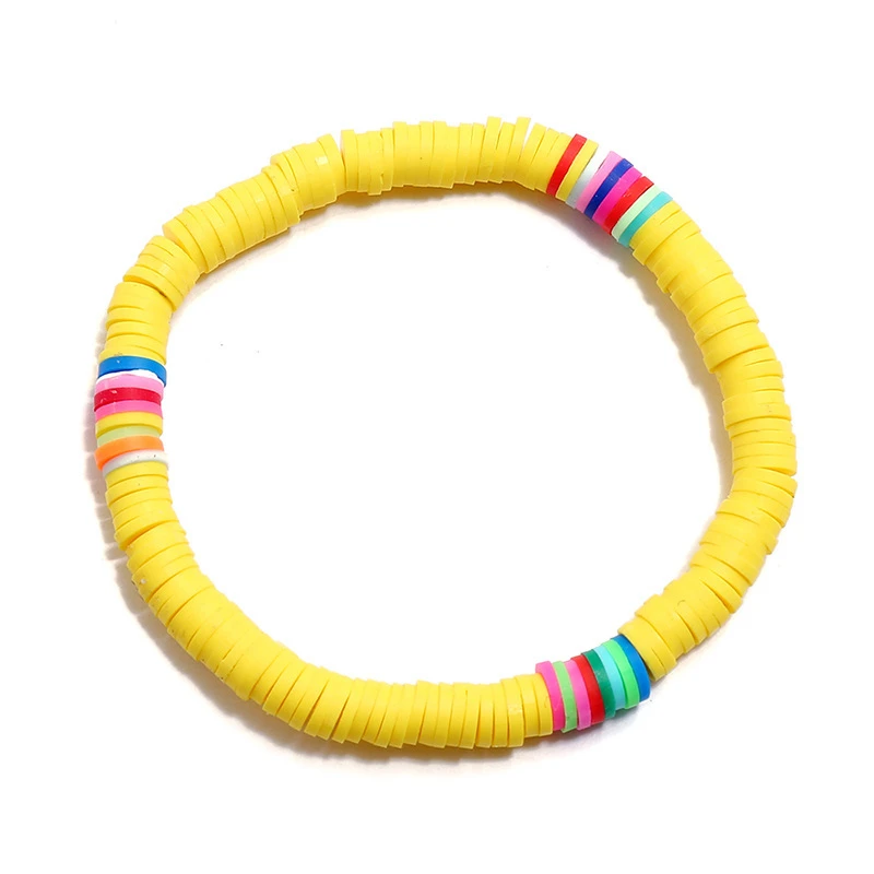 New Polymer clay disc beads stretch heishi bracelet