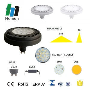 New Spot Lamp Ar111 Gu10/gx53 12w 850lm Housing Alum Led Lamp
