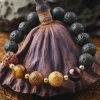 New Tiger Eye Stone Bodhi Five Elements Handcraft Jewelry Accessories 10mm Natural Energy Black Volcanic Stone Bracelet