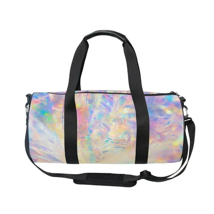 New Transparent PVC Shoulder Bag Holographic Luggage Tote Large Capacity Travel Organizer Bag Travel Duffel For Womens