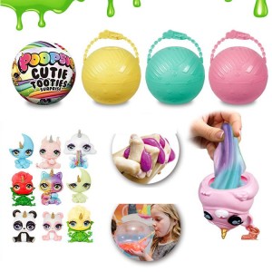 New Type Unicorn Slime Plasticine Ball Demolition Eggs Blow Bubble Blind Box Toy Ball Slime Kit For Kids