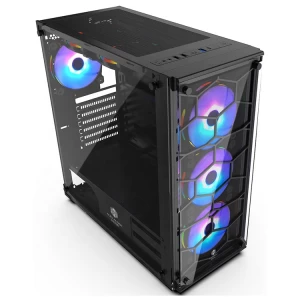 Newest 0.8mm Aluminum front atx gaming pc case glass computer case