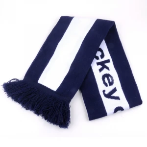 Newest Pattern Logo Knitting Jacquard Custom Club LOGO Football Promotion Custom Knitted  Scarf
