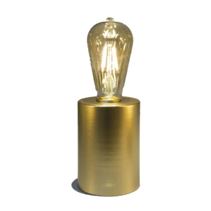 Newish dia8.7*23CM portable gold color base metal table lamp with glass edison  ST64  bulb