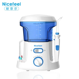Nicefeel 600ml Electric Oral Irrigator Teeth Cleaner Care Dental Flosser SPA Water Flosser with Adjustable Pressure 7Pcs JetS