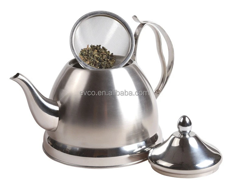 Nobili-Tea 2.0 Qt. Stainless Steel Tea Kettle with Removable Infuser Basket