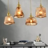 Nordic Bedside Hanging Lamp Retro Brass Glass Chandelier Japanese Style Creative Personality Dining Room Modern Pendant Lamp