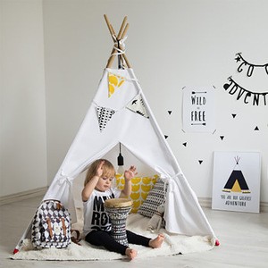 Nordic style indoor portable cotton canvas teepee tent for kids play