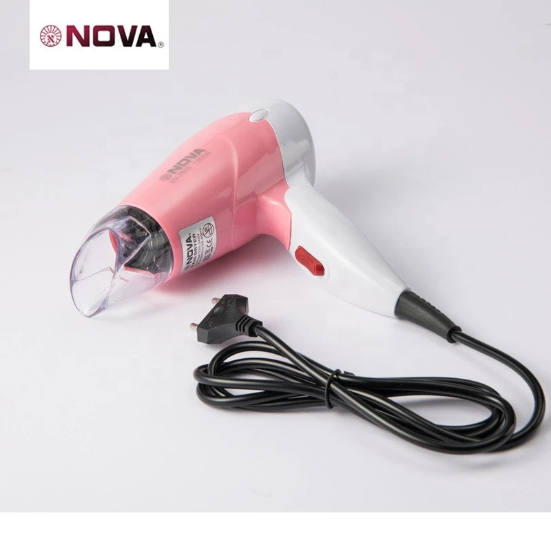 NOVA Professional Foldable Mini Hair Dryer Fashion for Hotel Travel Use Fast Hair Drying Professional Long Life AC Motor EU Plug