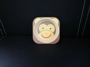 Nutwares Kids Tableware Set Baby Bamboo Fiber Cartoon Bowl Environmentally Friendly Dinnerware Set 5 PCS (Monkey)