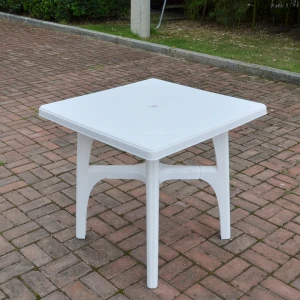 Online shopping economical white plastic restaurant tables and chairs in china