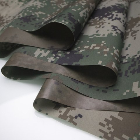 Outdoor Lightweight Waterproof Camouflage Fabric High Strength 150D Polyester TPU Fabric