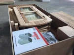 Outdoor Use Sauna room red cedar 6 persons outdoor barrel sauna room with hervia sauna heater Good Price
