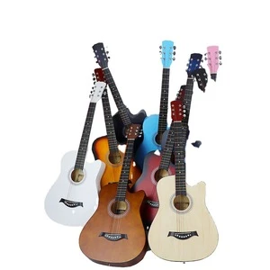 Paisen original cuerdas de guitarra cheap left handed colorful string 38 Inch basswood acoustic guitar beginners guitarras