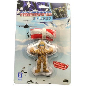 Paratrooper Custom Blister Card Packaging PVC Sand Solider Parachute Toy
