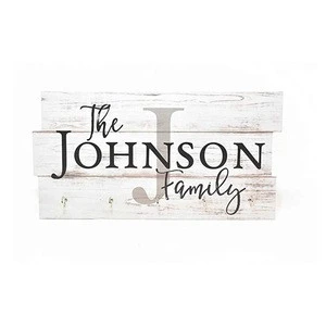 Personalized  Family Name Sign Rustic Wood Wall Key hanger  Rack Holder