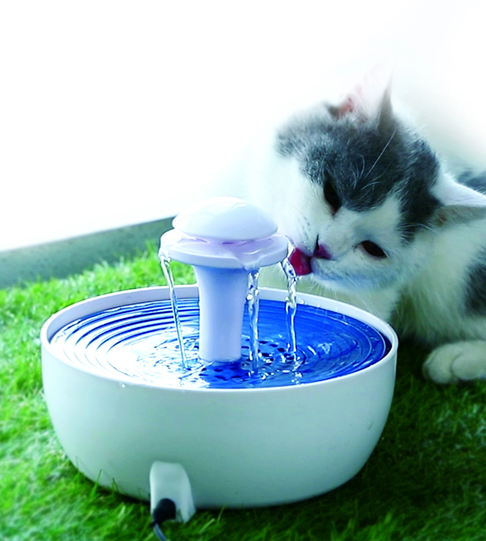 Pet Smart Electronic Automatic Drinking Feeder Triple Action Dispenser Filter Auto Power-Off Pump Cat Water Fountain