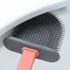 Pink Wall-mounted Toilet Brush Hygienic Silicone Toilet Brush And Holder