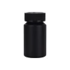 plastic capsule bottles 100ml matte black PET pill bottle with black CRC lid
