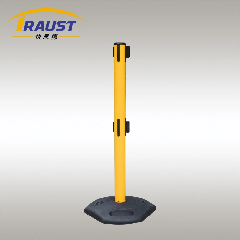 Plastic Double Cassette Crowd Control Belt Barricade Outdoor Stanchions For Road Safety Use