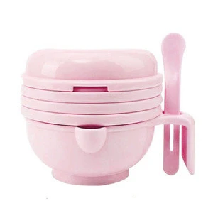 Plastic Manual Auxiliary Tools Baby Food Fruit Juice Squeezing Vegetables Grinding Plate Bowl Set