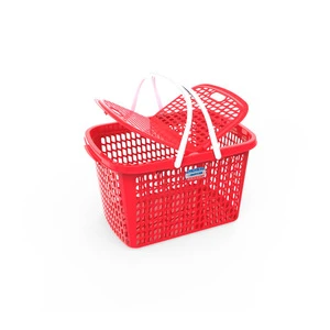 Plastic Shopping Basket/PP basket for Housewares, supermarkets, kitchens, laundry stores/ Small Hamper with lids