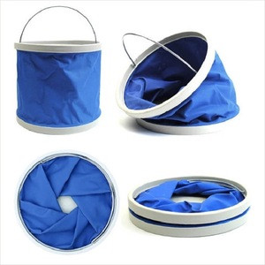 Portable and Foldable 9L 12L Nylon Oxford Bucket with Custom Printing Collapsible Car Wash Storage Bucket