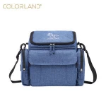 Portable Baby Chair & Diaper Backpack Folding Child Dining High Chair Booster Seat Navy Blue
