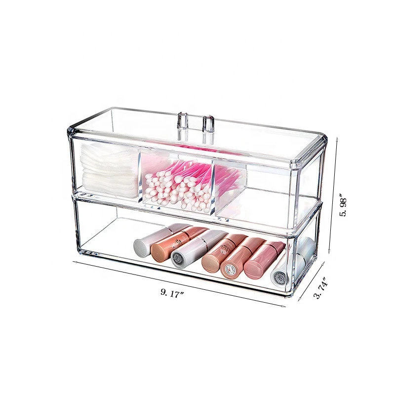 Portable Transparent Acrylic Make Up Organizer Cosmetic Organizer Makeup Storage Drawers Organizer