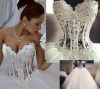 Princess Sweetheart Wedding Dresses Sheer Luxury Beading Tulle A-line Ball Wedding Gowns